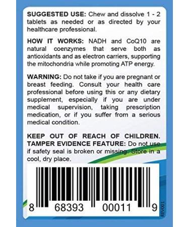 MAAC10 NADH + CoQ10 Supplement | Energy & NAD+ Support | 50mg PANMOL NADH + 100mg CoQ10 (60 Capsules) - Buy Online on GoSupps.com