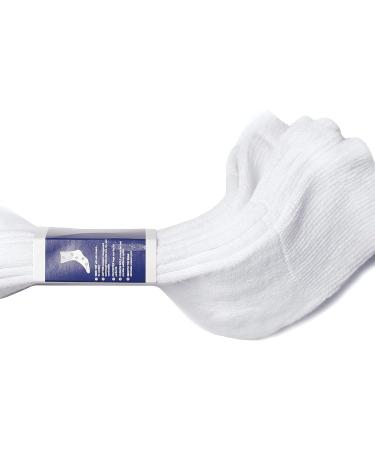 Yacht & Smith Women's Crew Diabetic Socks Value Pack - 12 Pairs, White - Buy Online on GoSupps.com