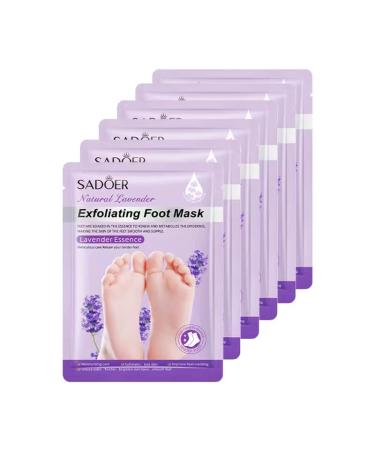 Foot Peel Mask 6 Pack Foot Spa Foot Care For Women Peel Mask With Lavender For Men And Women Feet Peeling Mask Exfoliating Callused Foot Mask Peel foot Mask For Dry Dead Skin Callus Repair Rough Heels Foot Mask For Baby Soft Skin - Remove Dead Skin (Laven