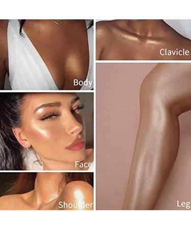 Glitter Highlighter Powder Spray - Platinum White Shimmer for Women's Makeup and Body Contouring - Buy Online on GoSupps.com