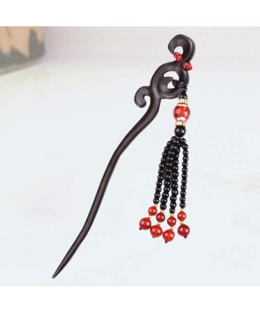 Frcolor Vintage Chinese Wooden Flower Hair Chopsticks - Handmade Retro Hemp Hair Jewelry for Women & Girls - Buy Online on GoSupps.com