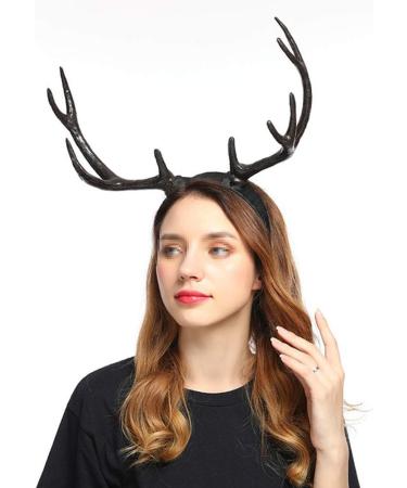 Frcolor Gothic Elk Antler Headband Hairband Christmas Head Boppers Hair Hoop for Women Adult Party Cosplay - Buy Online on GoSupps.com