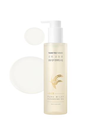 THANKYOU FARMER Rice Pure Milky Cleansing Oil 200ml - Huile D maquillante Cor enne Non Com dog ne Vegan Purifiante Pores & S bum