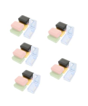 JECOMPRIS 30 sentences contact lens container for eyes case case with mirror contacts glasses ormanizer case - small organizer small - owner travel halloween pp small storage bags different colors x 5 pieces 6.2x4.4x2.2cmx5pcs
