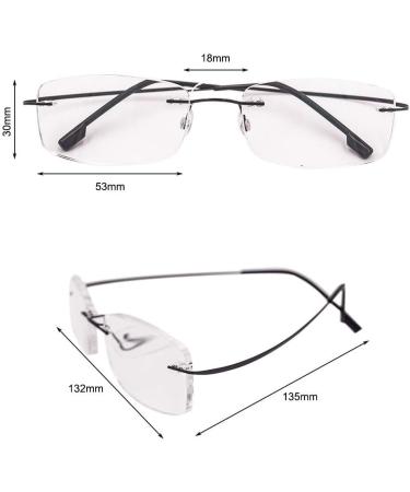 Super Light Titanium Rimless Reading Glasses for Men & Women - +2.0 Strength - Buy Online on GoSupps.com