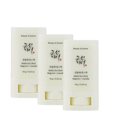 Matte sun stick Joseon Sunscreen stick: Mugwort+Camelia sun stick SPF50 Moisturizing Sunscreen 2023 Sun Cream for All Skin Types (3 PCS)