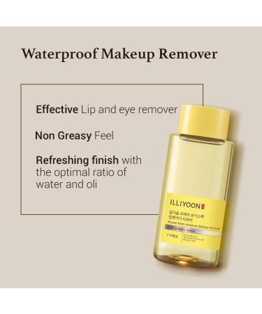 ILLIYOON Fresh Moisture Lip and Eye Makeup Remover(300mL/10.14 Fl.Oz) | Instant & Gentle Waterproof Makeup Remover | Non-Greasy with Naturally Fermented Yuzu Extract | Fragrance Free and Paraben Free - Buy Online on GoSupps.com