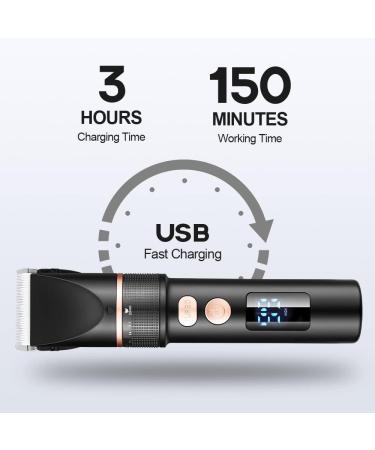 Professional LCD Hair Clippers - Cordless Rechargeable Trimmer for Barbers - Adjustable USB Electric Hair Cutting Kit - Buy Online on GoSupps.com