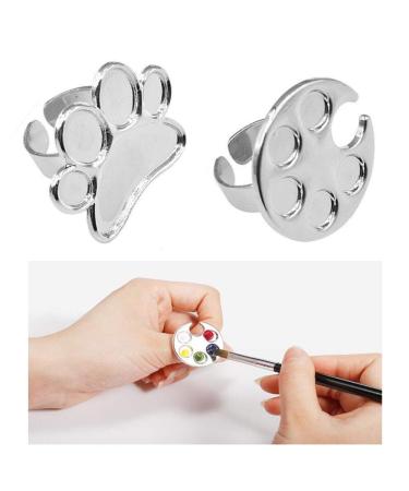 Mwoot 2-Piece Nail Art Palette Finger Rings | Mini Polish Holder & Drawing Color Palette | Manicure Tool for Nail Art & Gel Painting - Buy Online on GoSupps.com