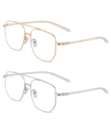 ACWOO Blue Light Blocking Glasses 2PCS Anti Blue Light Gaming Glasses Fashion Glasses Blue Light Blocking Glasses Blue Filter Glasses for Women Men