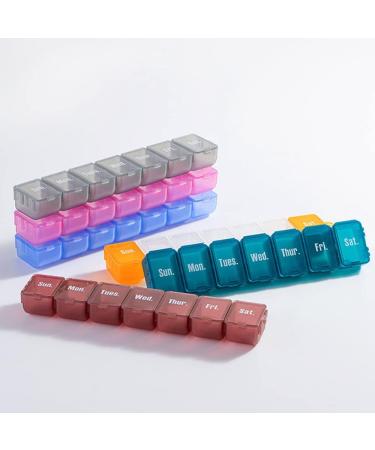 Pink 7-Day 1 Time a Day Pill Box Organizer for Vitamins and Medication - Buy Online on GoSupps.com