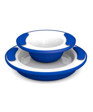 Ornamin thermoteller 25 cm and thermal shell 200 ml blue (model 201 + 203) / warm container thermal set plastic outside blue / inside White