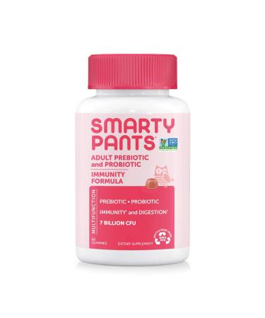 SmartyPants Adult Prebiotic and Probiotic Strawberry Creme 7 Billion CFU 60 Gummies