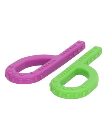 Unique Silicone P Shape Teething Stick 2 Pieces Sensory Chewing Toy Bright Color Soft Home Travel Baby Toy (Type B)