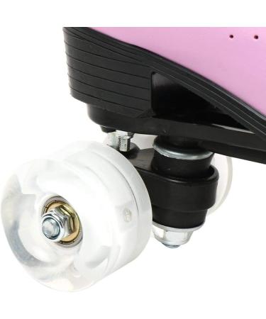 PU Leather High-top Women Roller Skates - Pink Flash | Double Row Shiny Skating | Indoor Outdoor - Size 7.5 M US - Buy Online on GoSupps.com