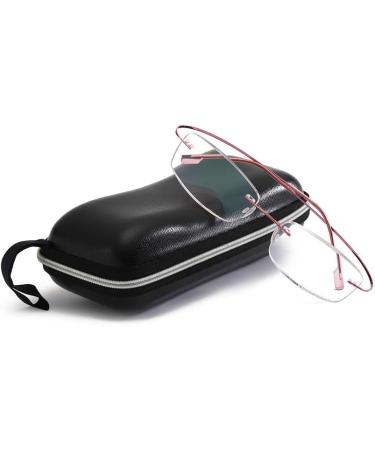 Super Light Titanium Rimless Reading Glasses +3.0 for Women & Men - Silver & Pink - International Shipping - Buy Online on GoSupps.com