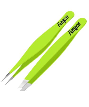 Sharp Pointed Tweezers Precision Fine Point Tip Ingrown Hair Tweezers Kit Best Pointed Tweezers for Women Chin Hair Removal - Extra Thin Tweezers Precision Stainless Facial Hair Remover for Face Green Color