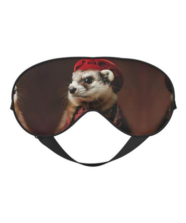 French Fashion Model Ferrets Print Double-Sided Eye Mask Soft and Light Blocking for Enhancing Sleep Quality
