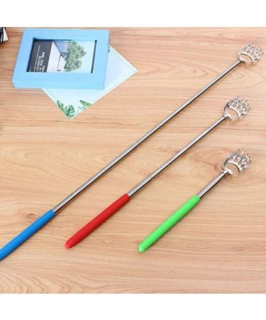 ISCRIO 4 Pcs Telescoping Back Scratchers with Rubber Handles - Black, Blue, Green, Red Colors - Bear Claw Metal Telescopic Hand Massager - Buy Online on GoSupps.com