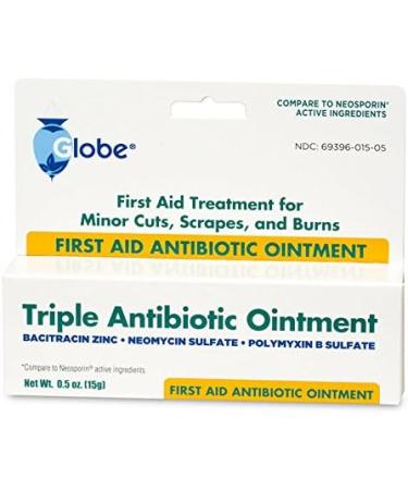 Globe Triple Antibiotic Ointment 0.5 oz (4-Pack) for Wound Care | 24-Hour Infection Protection | Minor Scrapes, Burns, Cuts Treatment - Buy Online on GoSupps.com