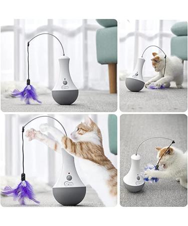 Interactive Electric Tumbler Cat Toy with Feather for Indoor Cats - Automatic Pet Exercise and Entertainment, Great Cat Gift! - Buy Online on GoSupps.com