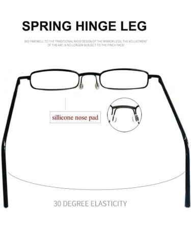 Flexible Metal Reading Glasses - Unisex Feather-Hinge Readers +2.5 Diopter with Case (3 Pack) - International Shipping Available - Buy Online on GoSupps.com