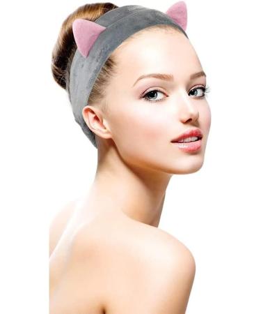Haobase 1 piece Headband Hair Bands with Cat Ear for Face Washing Or Make-Up (Gray) - Buy Online on GoSupps.com