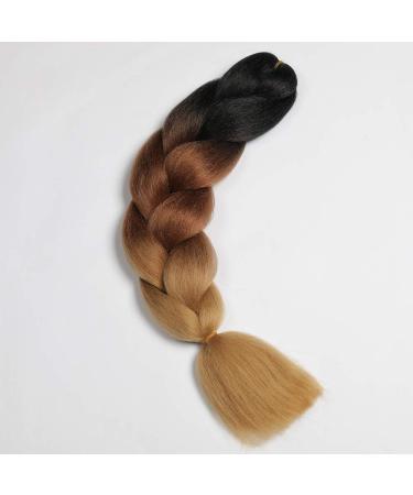 Showjarlly Jumbo Braid Extensions - 60cm Kanecalon 5 Pack for Crochet & Box Braids - Black/Dark Brown Hair (24 Inch) - Buy Online on GoSupps.com