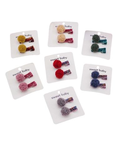 minkissy 7 Pairs Girls Valentines Hair Pin Festival Headpiece Cosplay Party Barrettes Heart Headwear Children Hair Grips Girl Valentines Barrettes Ball Hairpin Button Girl Child Christmas