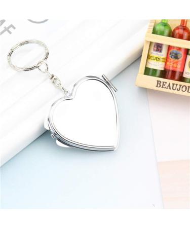 NUOBESTY Love Key-Chain Heart Shaped Compact Travel Pocket Mirror - Makeup Mirror Keychain for Women - Buy Online on GoSupps.com