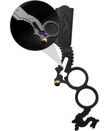 Beavorty Manual Hair Razor Holder - Stainless Steel Double Ring Shaver for Beard & Eyebrows Trimming - Efficient Folding Design - Buy Online on GoSupps.com