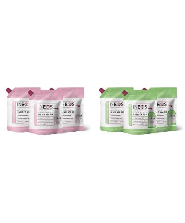 INEOS Antibacterial Moisturising Hand Wash White Rose & Neroli 1L (Pack of 3) & Cleansing Hand Wash Cucumber & Aloe 1L Green pack of 3 White Rose & Neroli 1 l (Pack of 3) + Hand Wash Cucumber & Aloe 1L Green