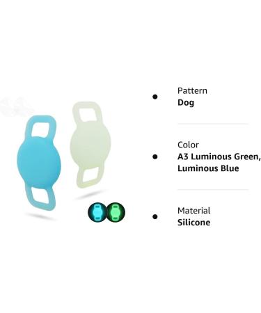 WHALEZON Airtag Cat Collar Holder Small Air Tag Dog Collar Holder Compatible with Apple Tag Anti-Lost Pet Tracker Cases Fit on Puppy Collars 3/8" 5/8" A3 Luminous Green Luminous Blue - Buy Online on GoSupps.com