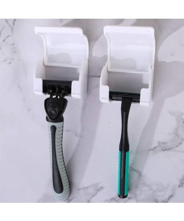 Winston-UK Plastic Razor Holder with Cover | Self-Adhesive Shower Bracket & Bathroom Hanger - White - Buy Online on GoSupps.com