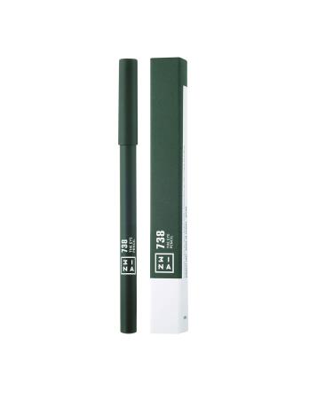 3ina Vegan Eye Pencil 738 - Dark Green | Durable Highly Pigmented Creamy Texture | Easy to Blend with Integrated Blender - Matt Finish - Buy Online on GoSupps.com