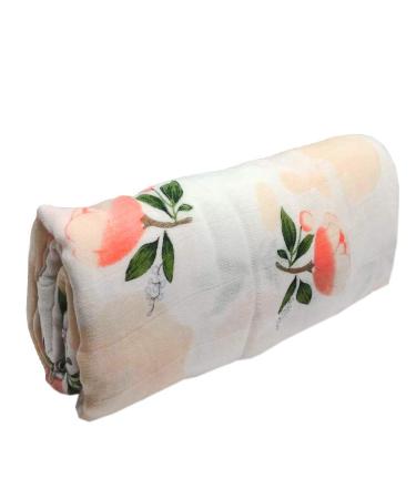 Little English Bamboo/Cotton Large Muslin Blankets for babies. Soft & comfortable blanket perfect for swaddling - Luxury Pram Blanket - Floral Pink Rose - 120cm x 120cm