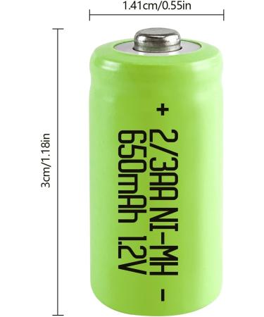 JINTION 2/3 AA Rechargeable NiMH Batteries - 12 Pack 650mAh Button-Top 1.2V Compact Size - Buy Online on GoSupps.com