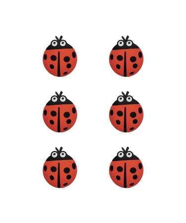 Cchhyyt mystical garden series cartoon shape soft rubber buttons for children girls boys cabinet handle drawer buttons for children's room cupboards toys 6 pieces (ladybug)