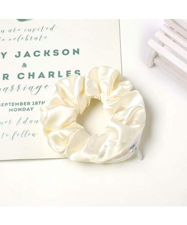 Premium Silk Pocket Hair Scrunchies with Zipper Pocket - 9 Pcs Silk Satin Hair Bands for Women | Secret Zipper, Hidden Pocket, Soft Elastic Ties - Vsco Girl Stuff - Buy Online on GoSupps.com