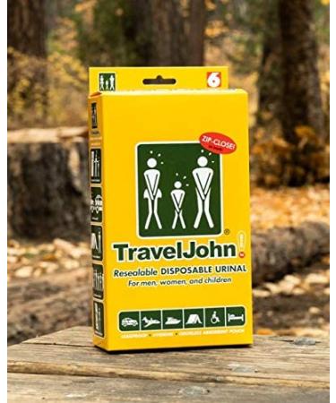 Travel John Resealable Disposable Urinal Bags (TJ1N) - 6 Pack | Portable Toilet Solution for Traveling | Leak-Proof & Odor-Blocking Technology - Buy Online on GoSupps.com