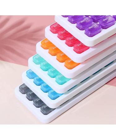 UHZBTEC Monthly Pill Organizer - 31 Day Medicine Vitamin Holder Container (Purple - Buy Online on GoSupps.com