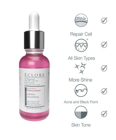 Peeling Solution Aha 30% + Bha 2% - Exfoliating Face Treatment with Hyaluronic Acid | Eclore Ta Beaute - Buy Online on GoSupps.com