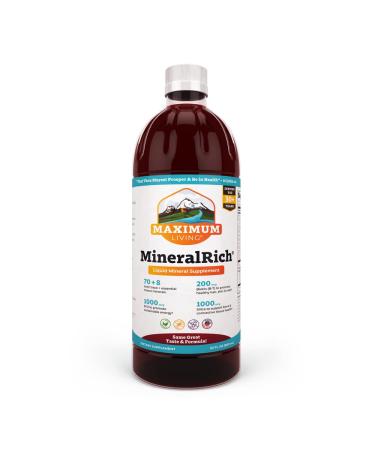 Maximum Living MineralRich Minerals Supplement - Liquid Blend of Vitamins and Trace Minerals - 32 oz MineralRich 32 Fl Oz (Pack of 1)