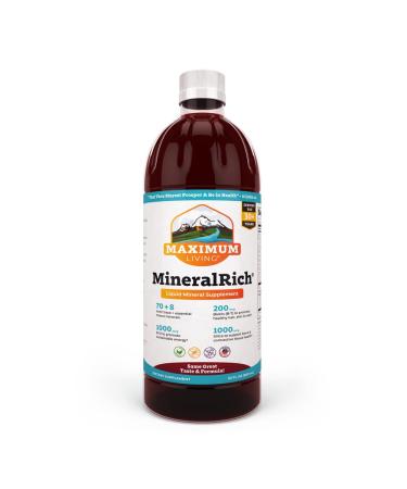 Maximum Living MineralRich Minerals Supplement - Liquid Blend of Vitamins and Trace Minerals - 32 oz MineralRich 32 Fl Oz (Pack of 1)