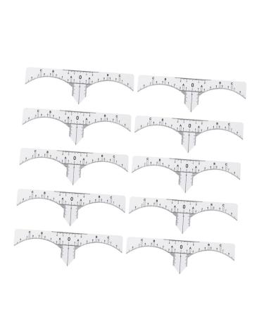 Angoily 10pcs Set Microblading Ruler Sticker Scale Ruler Makeup Ruler Eyebrow Stickers Disposable