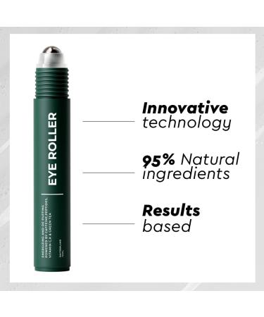 Wolf Project Under Eye Roller - Energizing Serum for Dark Circles & Puffiness - Men's Brightening Eye Cream with Caffeine, Vitamin C & Peptides (15ml) - Buy Online on GoSupps.com