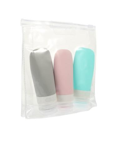 Mikinona 1 Set Silica Gel Bottle Cosmetic Travel Squeeze Bag