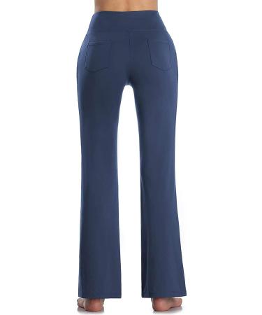 COJCOIHN Women's Bootcut Yoga Pants | Buttery Soft Fabric | Tummy Control & 4 Pockets | Navy, Medium - Buy Online on GoSupps.com