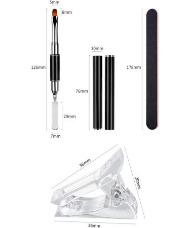 POPETPOP 2 Sets nail extension set dual ended brush coffin nail forms Extension Dual Nail Builder DIY nail art tool manicure kit Manicure Extending Nails plastic crystal clip with scale 17.8x1.2cmx2pcs As Shownx2pcs - Buy Online on GoSupps.com
