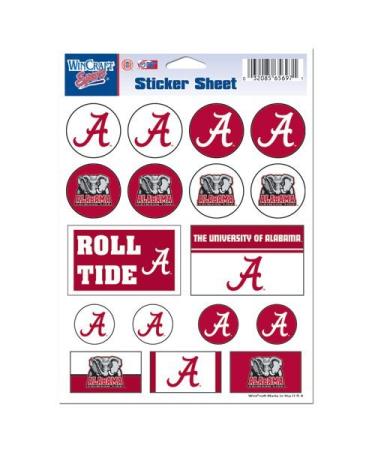 WinCraft NCAA Vinyl Sticker Sheet University of Alabama 5" x 7"